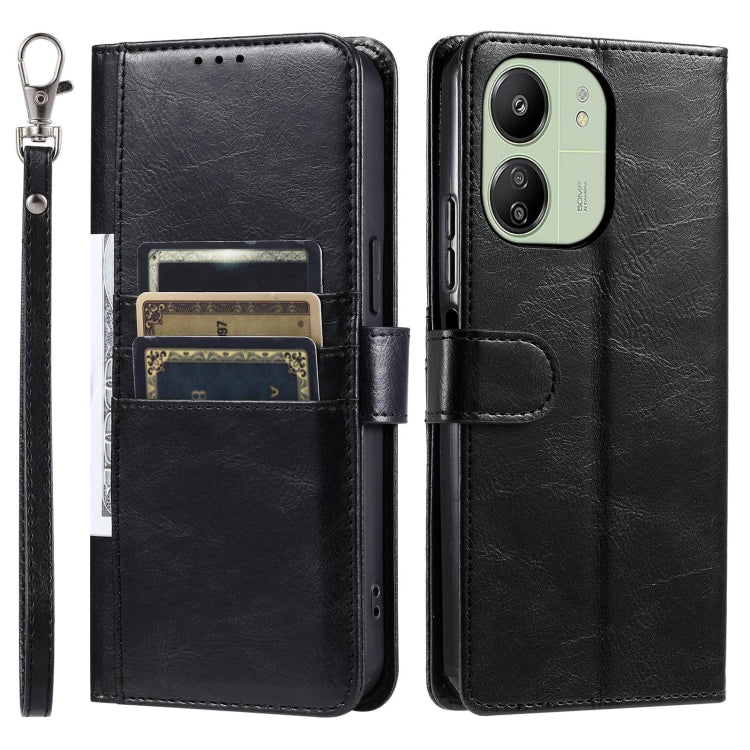 For Xiaomi Poco C65 Simple 6-Card Wallet Leather Phone Case
