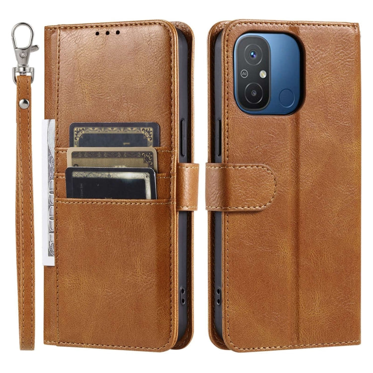 For Xiaomi Poco C55 Simple 6-Card Wallet Leather Phone Case