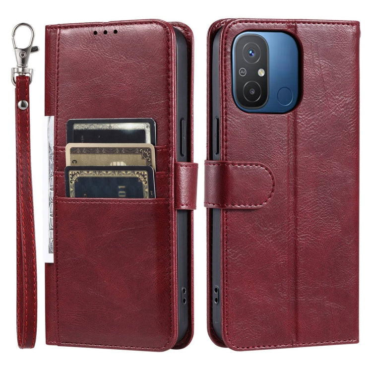 For Xiaomi Poco C55 Simple 6-Card Wallet Leather Phone Case