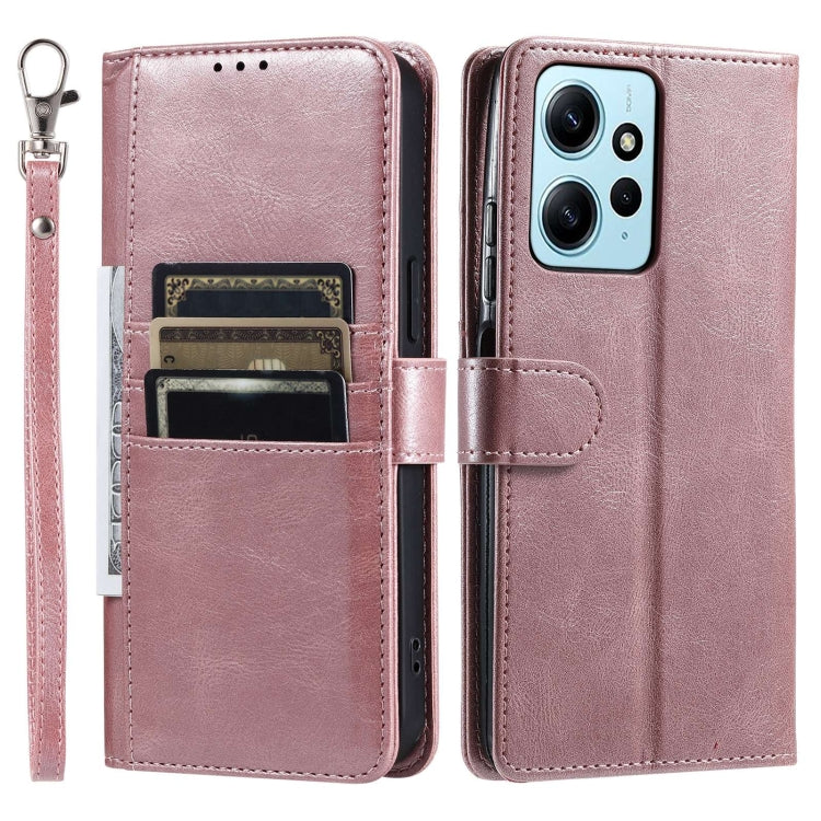 For Xiaomi Redmi Note 12 4G Simple 6-Card Wallet Leather Phone Case