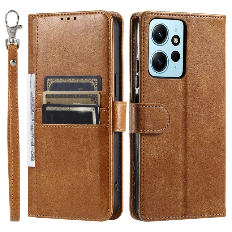 For Xiaomi Redmi Note 12 4G Simple 6-Card Wallet Leather Phone Case
