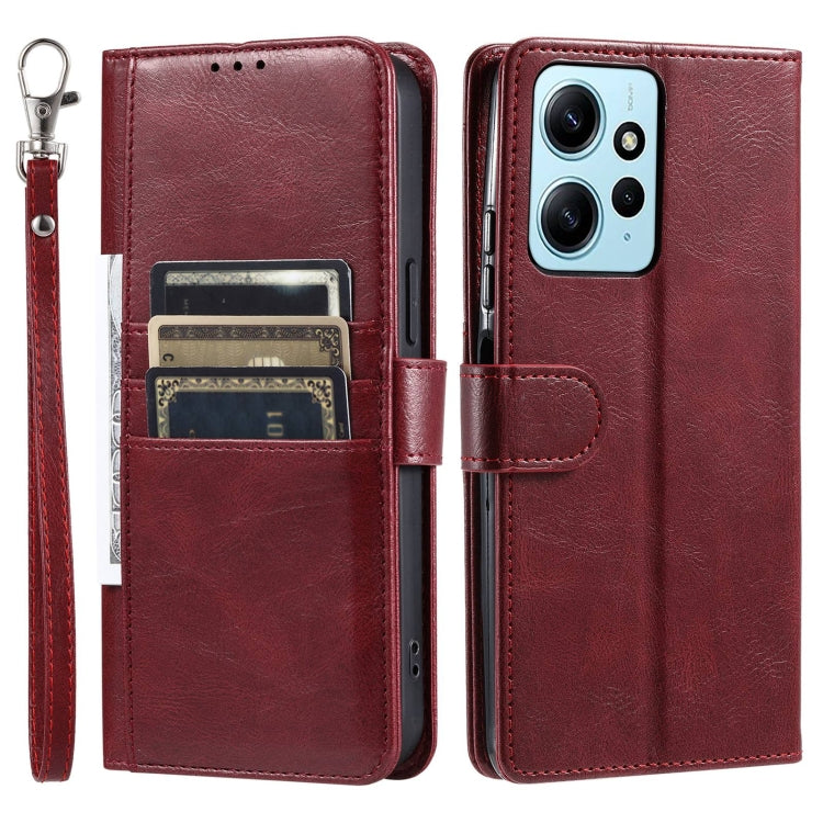 For Xiaomi Redmi Note 12 4G Simple 6-Card Wallet Leather Phone Case
