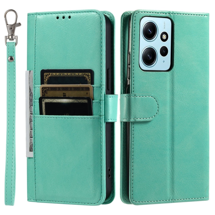 For Xiaomi Redmi Note 12 4G Simple 6-Card Wallet Leather Phone Case