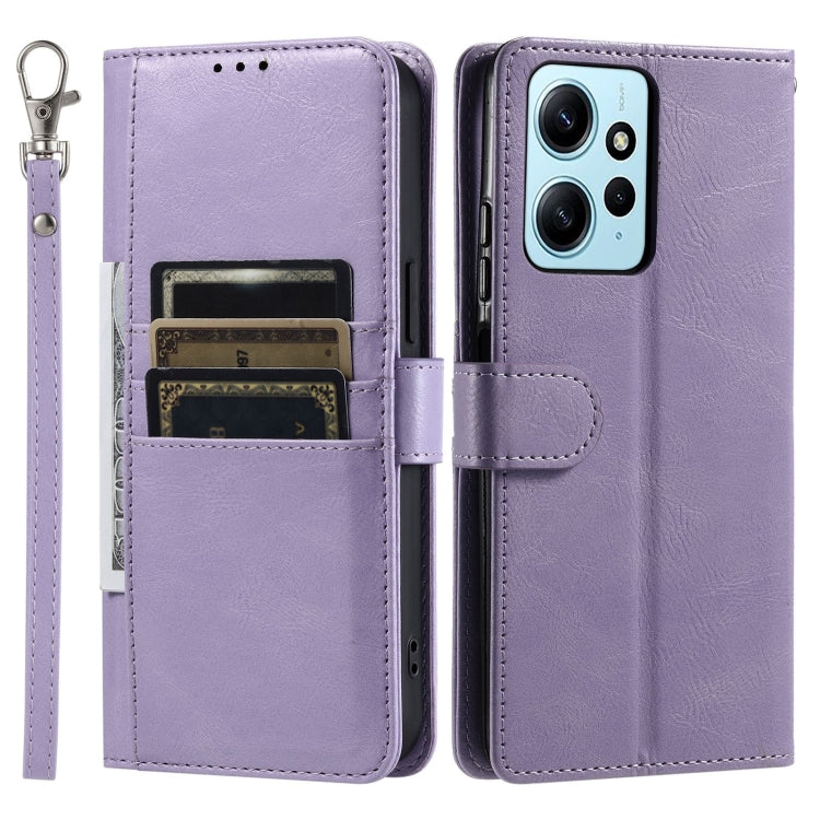For Xiaomi Redmi Note 12 4G Simple 6-Card Wallet Leather Phone Case