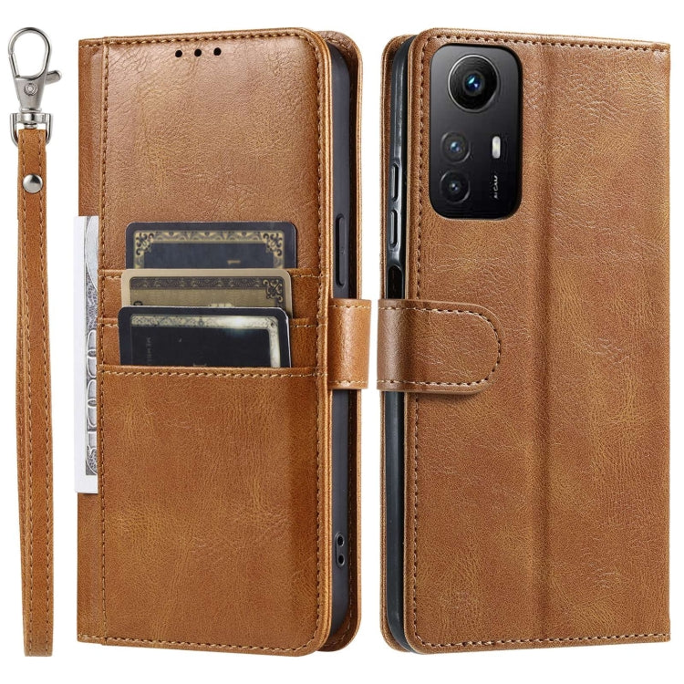 For Xiaomi Redmi Note 12S Simple 6-Card Wallet Leather Phone Case