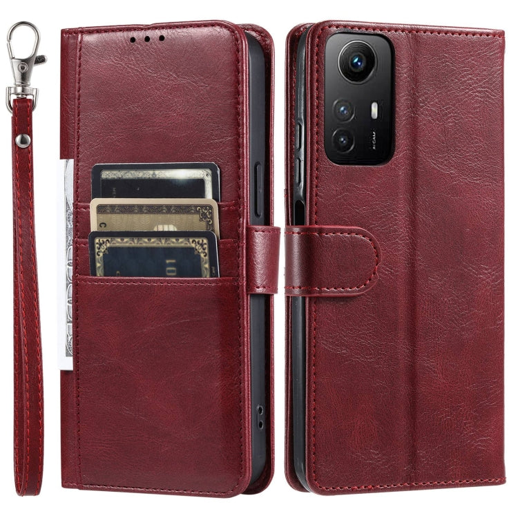 For Xiaomi Redmi Note 12S Simple 6-Card Wallet Leather Phone Case