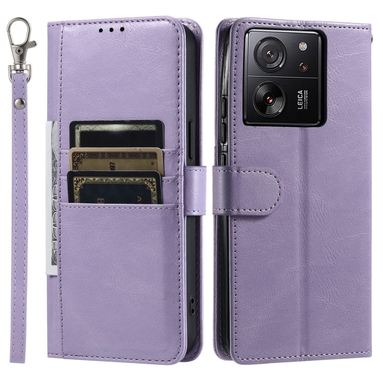 For Xiaomi 13T / 13T Pro Simple 6-Card Wallet Leather Phone Case