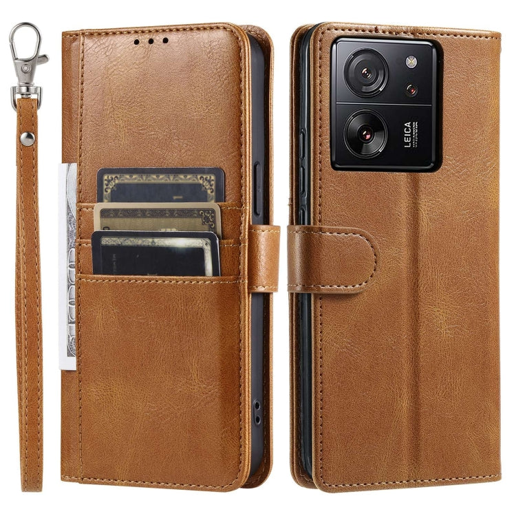 For Xiaomi Redmi K60 Ultra Simple 6-Card Wallet Leather Phone Case