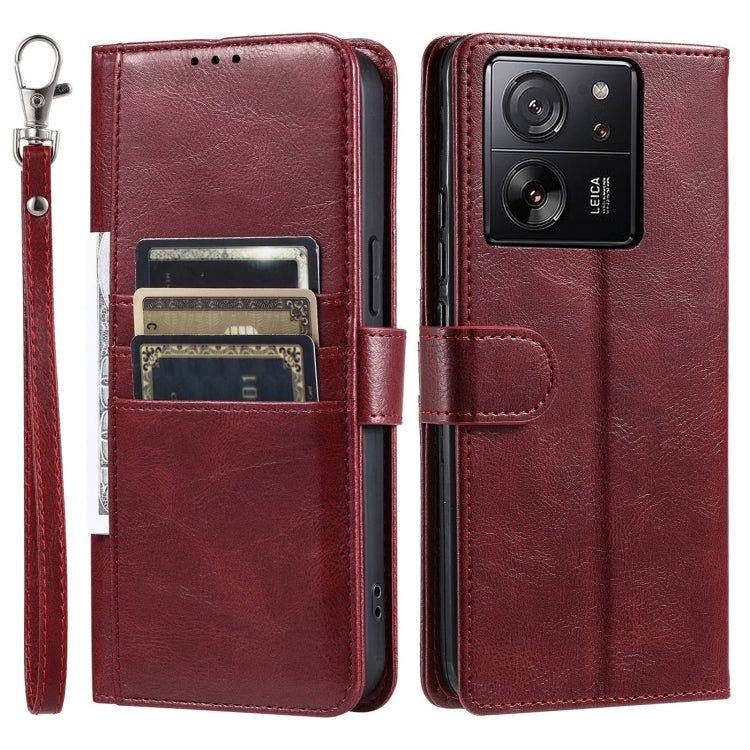 For Xiaomi Redmi K60 Ultra Simple 6-Card Wallet Leather Phone Case