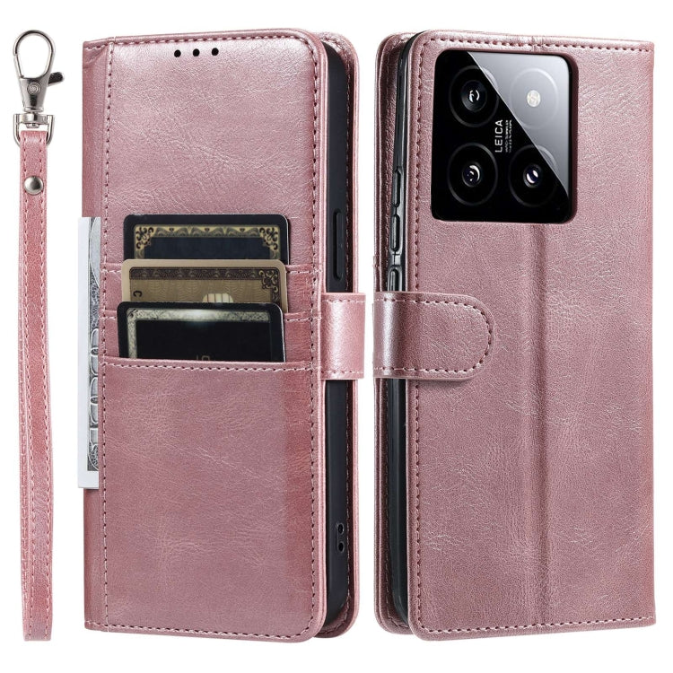For Xiaomi 14 Simple 6-Card Wallet Leather Phone Case