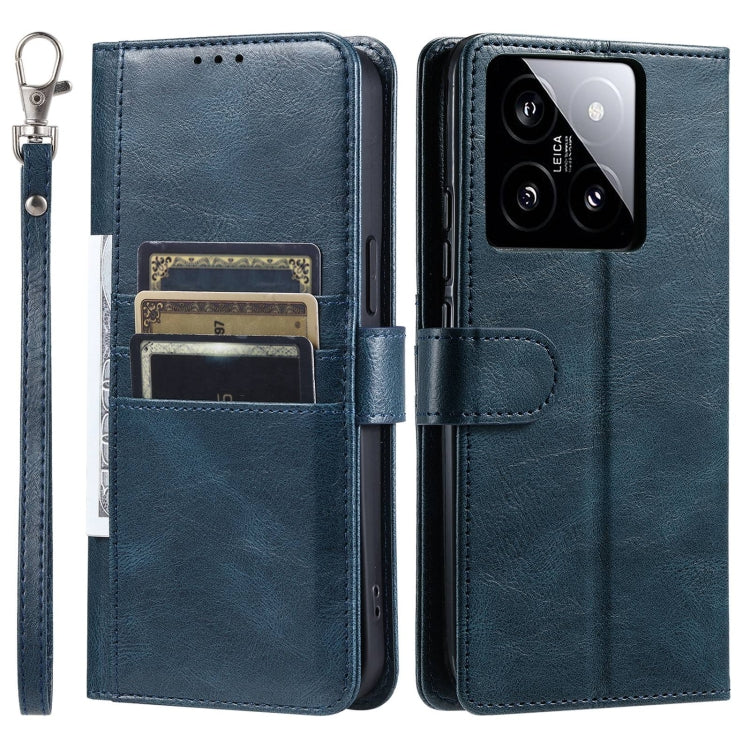 For Xiaomi 14 Simple 6-Card Wallet Leather Phone Case