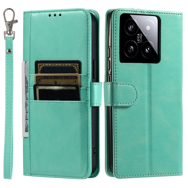 For Xiaomi 14 Simple 6-Card Wallet Leather Phone Case
