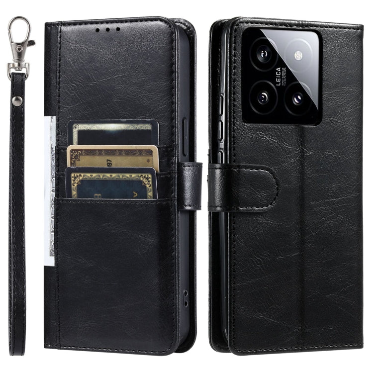For Xiaomi 14 Simple 6-Card Wallet Leather Phone Case