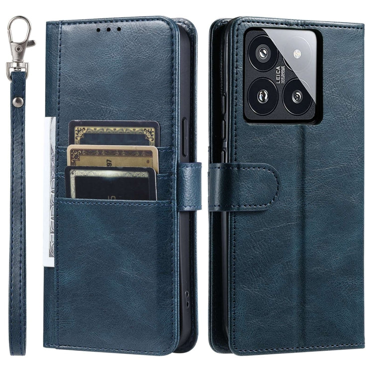 For Xiaomi 14 Pro Simple 6-Card Wallet Leather Phone Case