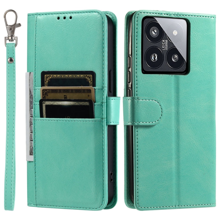 For Xiaomi 14 Pro Simple 6-Card Wallet Leather Phone Case