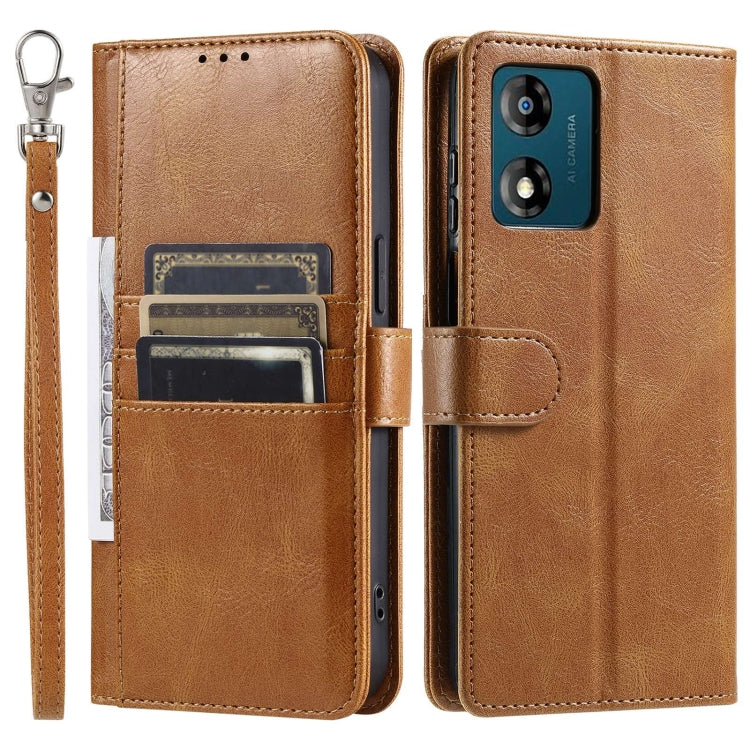 For Motorola Moto E13 Simple 6-Card Wallet Leather Phone Case