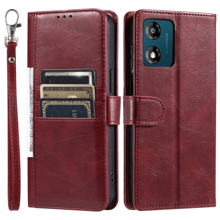 For Motorola Moto E13 Simple 6-Card Wallet Leather Phone Case