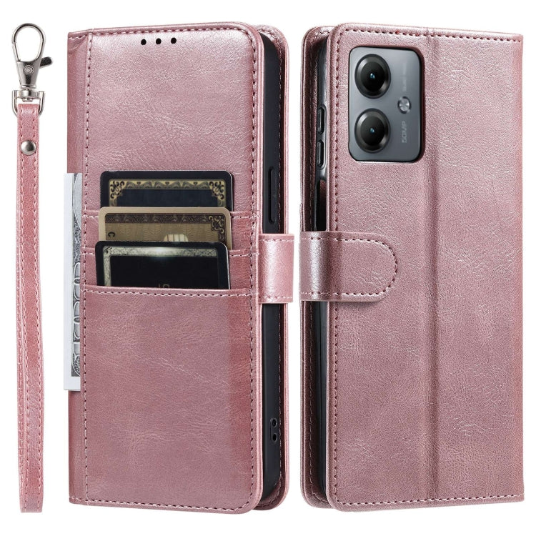 For Motorola Moto G14 Simple 6-Card Wallet Leather Phone Case