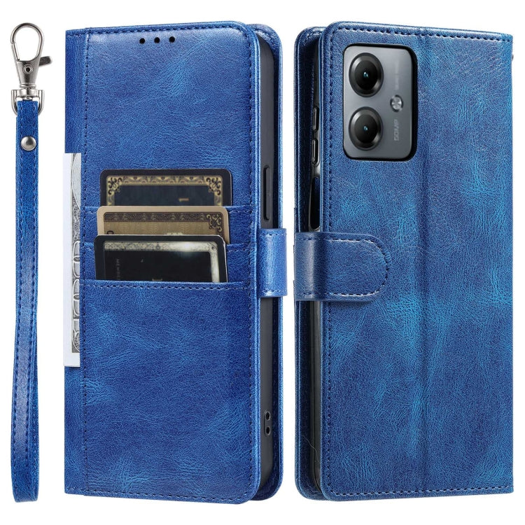 For Motorola Moto G14 Simple 6-Card Wallet Leather Phone Case
