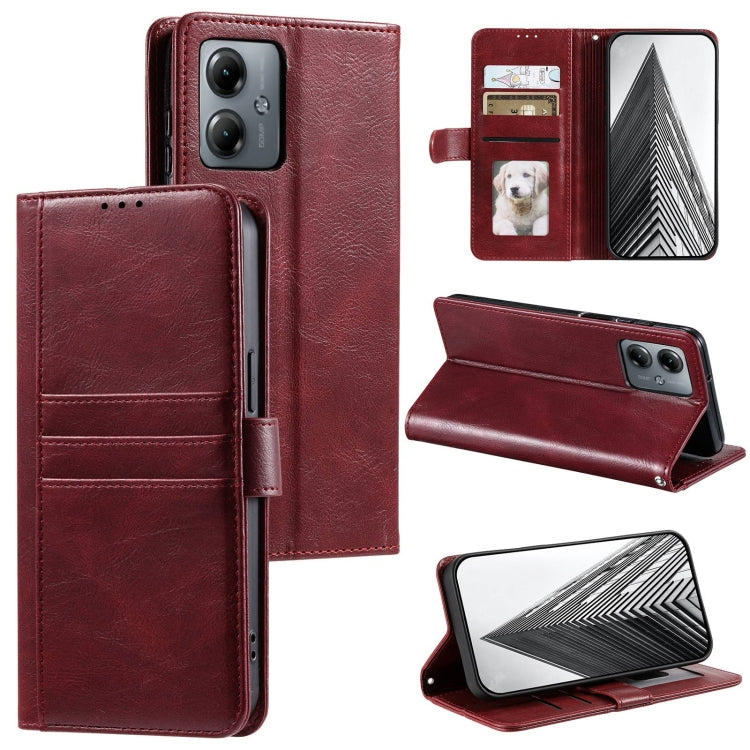 For Motorola Moto G14 Simple 6-Card Wallet Leather Phone Case