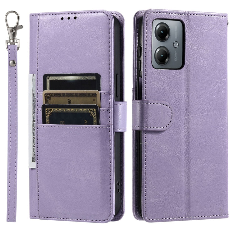 For Motorola Moto G14 Simple 6-Card Wallet Leather Phone Case
