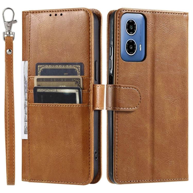 For Motorola Moto G34 Simple 6-Card Wallet Leather Phone Case