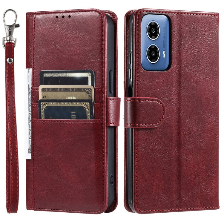 For Motorola Moto G34 Simple 6-Card Wallet Leather Phone Case