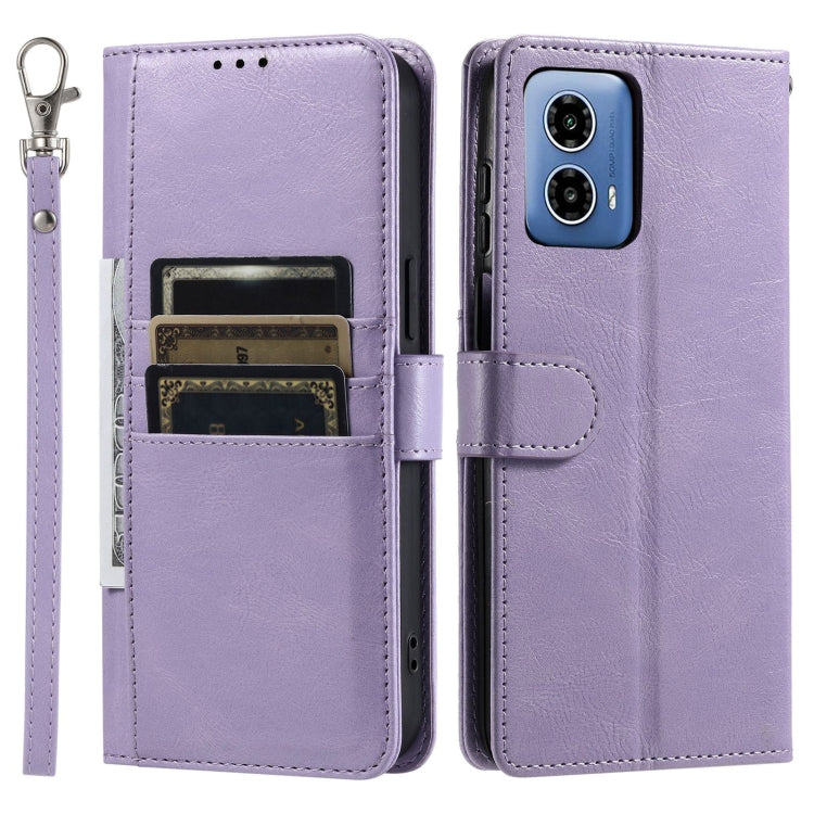 For Motorola Moto G34 Simple 6-Card Wallet Leather Phone Case