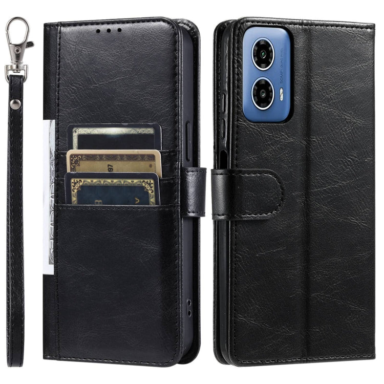 For Motorola Moto G34 Simple 6-Card Wallet Leather Phone Case
