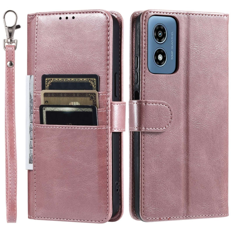 For Motorola Moto G Play 2024 Simple 6-Card Wallet Leather Phone Case