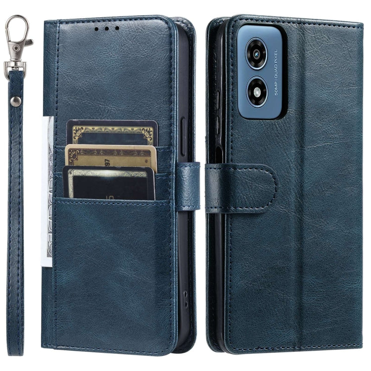 For Motorola Moto G Play 2024 Simple 6-Card Wallet Leather Phone Case