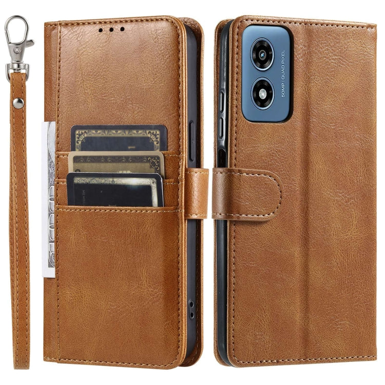 For Motorola Moto G Play 2024 Simple 6-Card Wallet Leather Phone Case