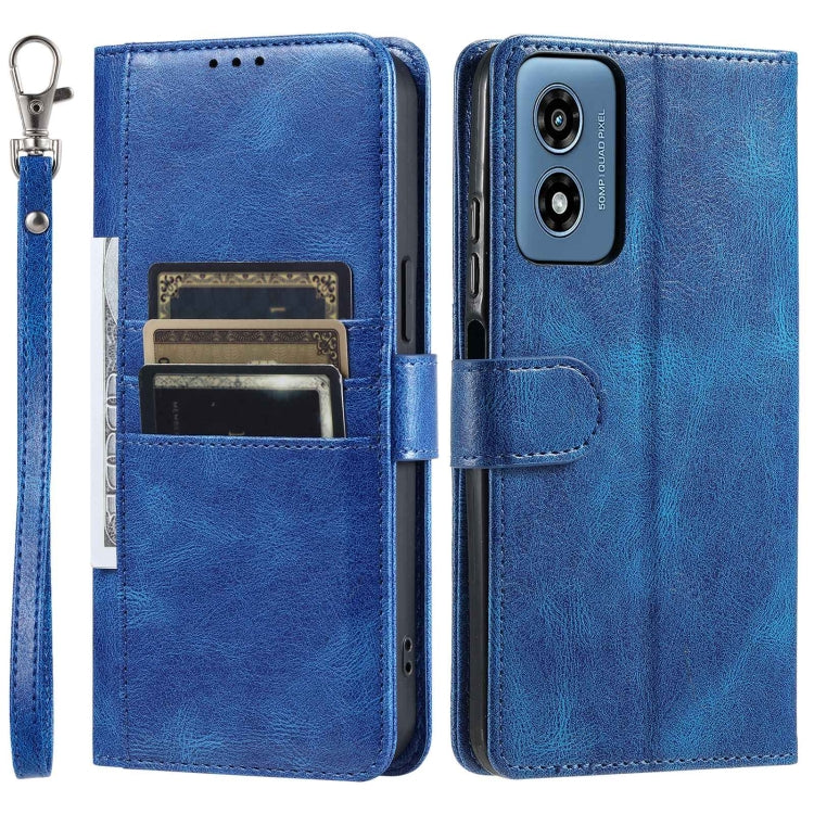 For Motorola Moto G Play 2024 Simple 6-Card Wallet Leather Phone Case