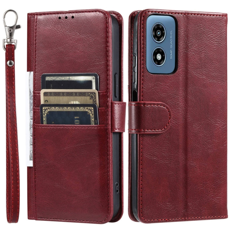 For Motorola Moto G Play 2024 Simple 6-Card Wallet Leather Phone Case