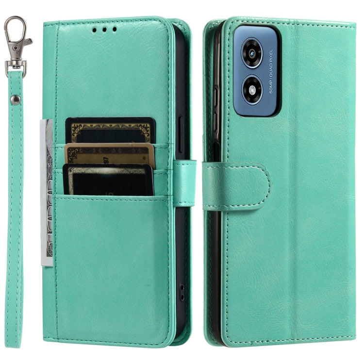 For Motorola Moto G Play 2024 Simple 6-Card Wallet Leather Phone Case