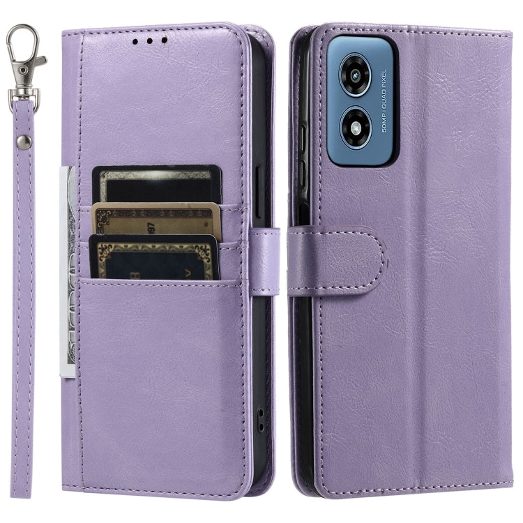 For Motorola Moto G Play 2024 Simple 6-Card Wallet Leather Phone Case