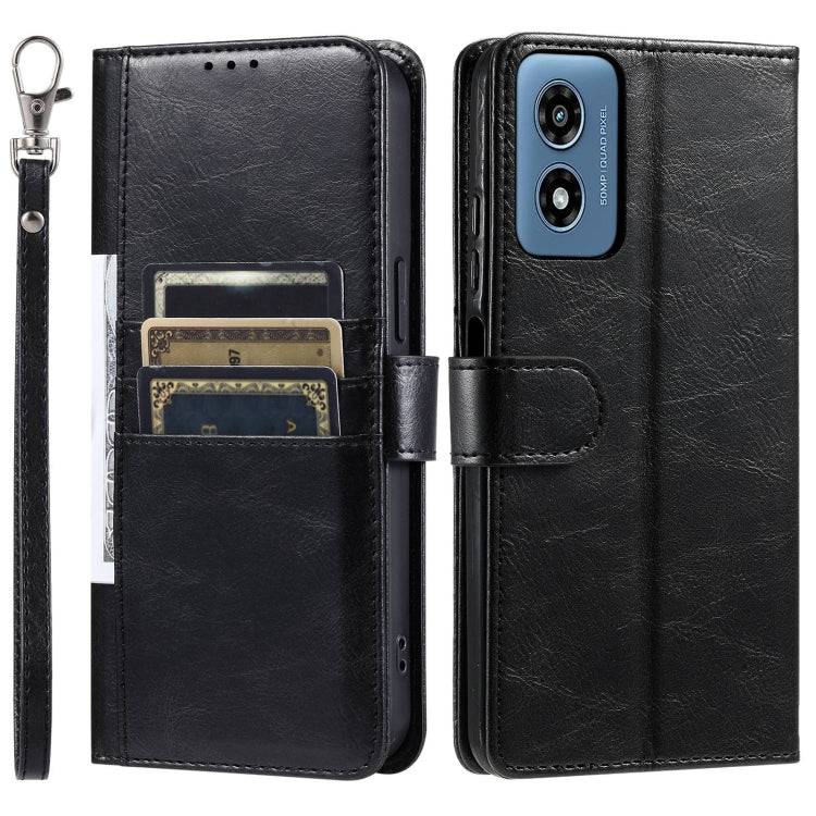 For Motorola Moto G Play 2024 Simple 6-Card Wallet Leather Phone Case