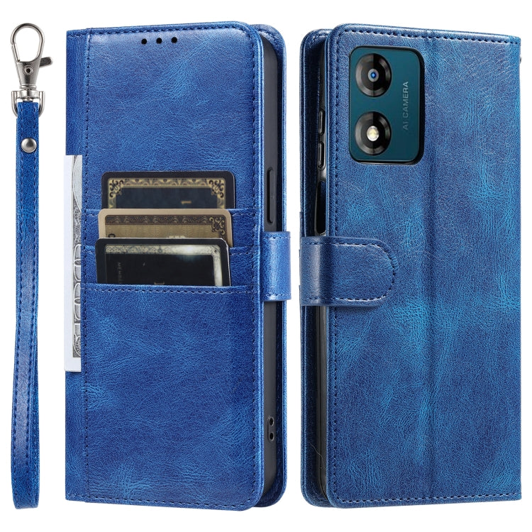 For Motorola Moto E14 Simple 6-Card Wallet Leather Phone Case