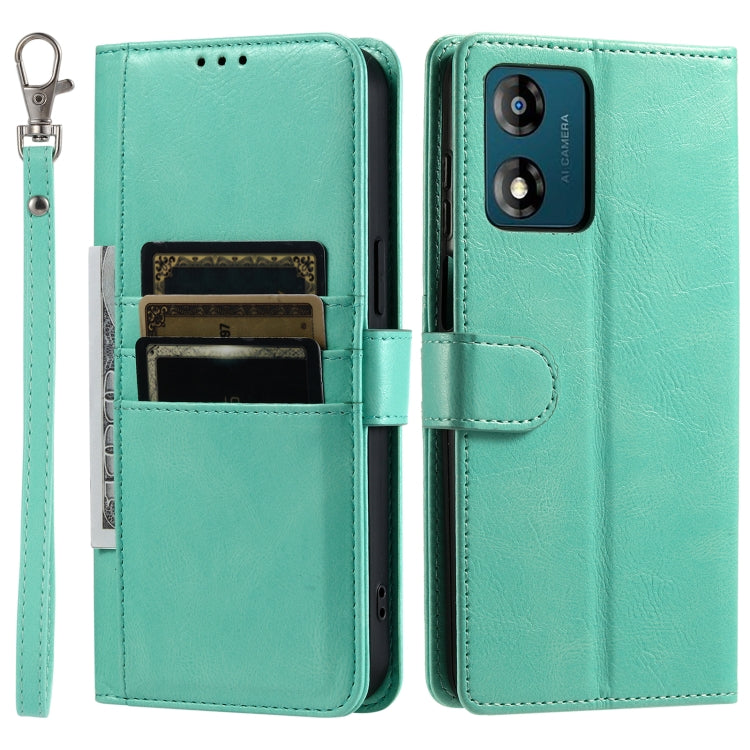 For Motorola Moto E14 Simple 6-Card Wallet Leather Phone Case
