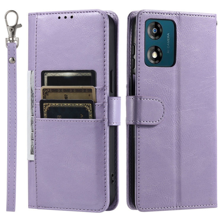 For Motorola Moto E14 Simple 6-Card Wallet Leather Phone Case
