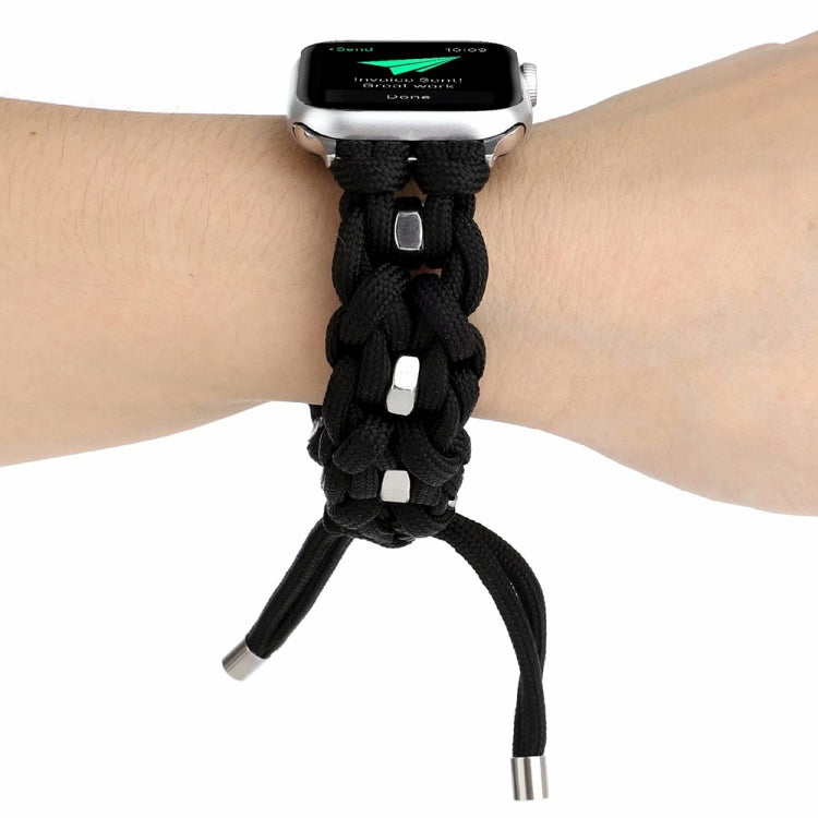 For Apple Watch SE 2023 44mm Screw Nut Braided Paracord Watch Band