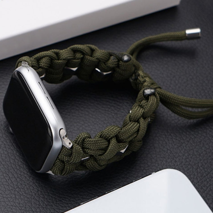 For Apple Watch SE 2023 44mm Screw Nut Braided Paracord Watch Band