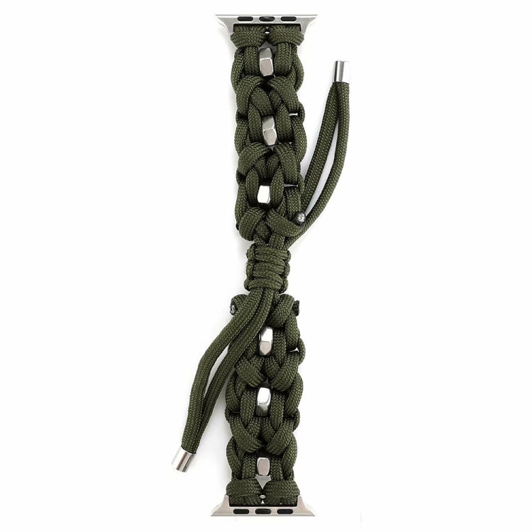 For Apple Watch SE 2022 44mm Screw Nut Braided Paracord Watch Band