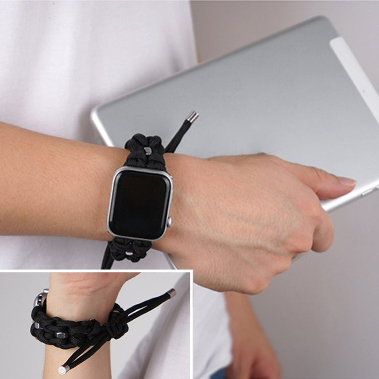 For Apple Watch SE 44mm Screw Nut Braided Paracord Watch Band