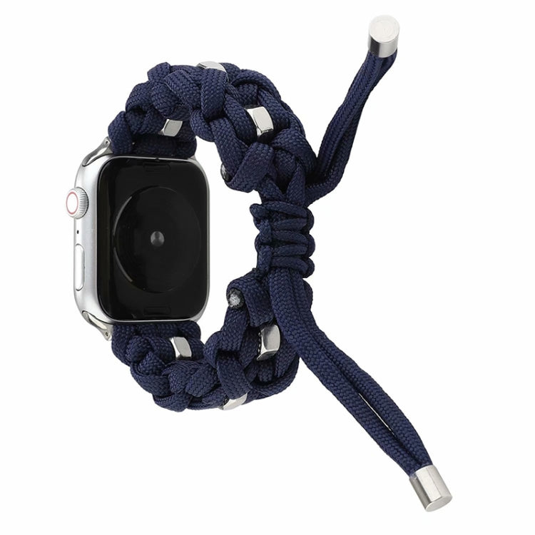 For Apple Watch SE 44mm Screw Nut Braided Paracord Watch Band