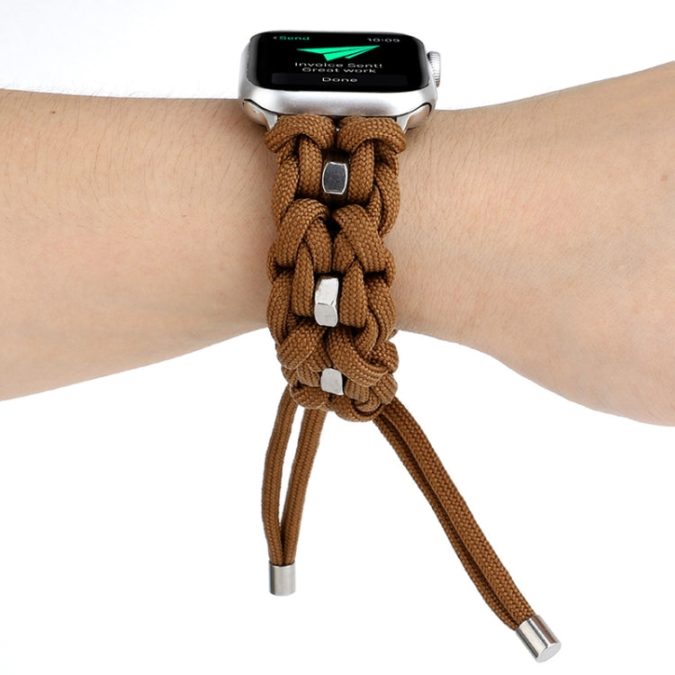 For Apple Watch SE 44mm Screw Nut Braided Paracord Watch Band