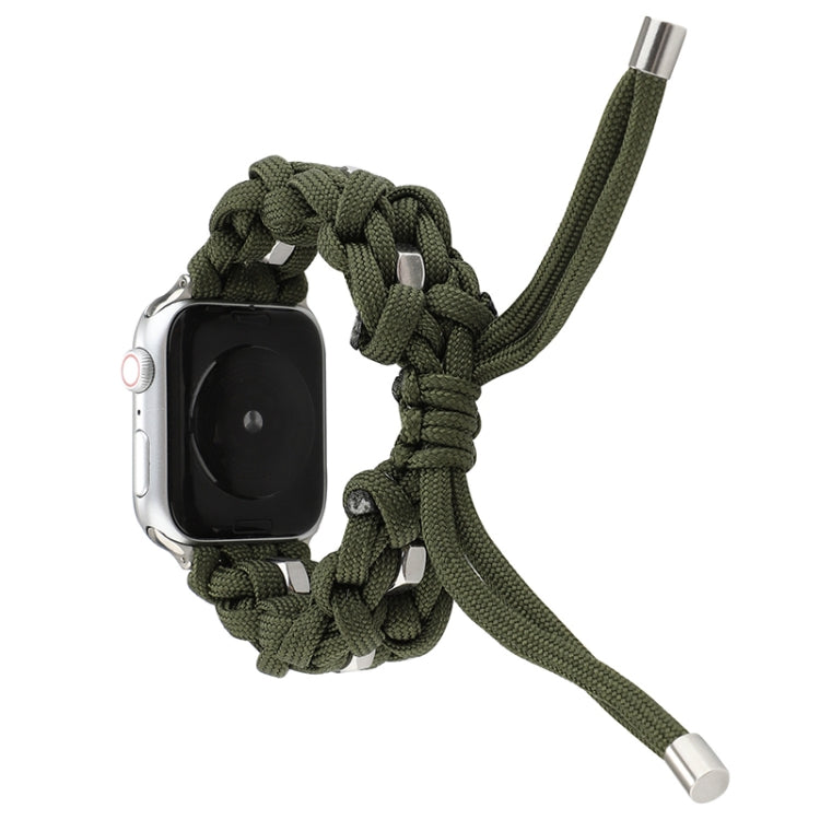 For Apple Watch SE 44mm Screw Nut Braided Paracord Watch Band