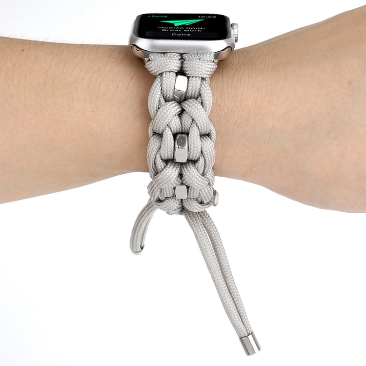 For Apple Watch SE 44mm Screw Nut Braided Paracord Watch Band