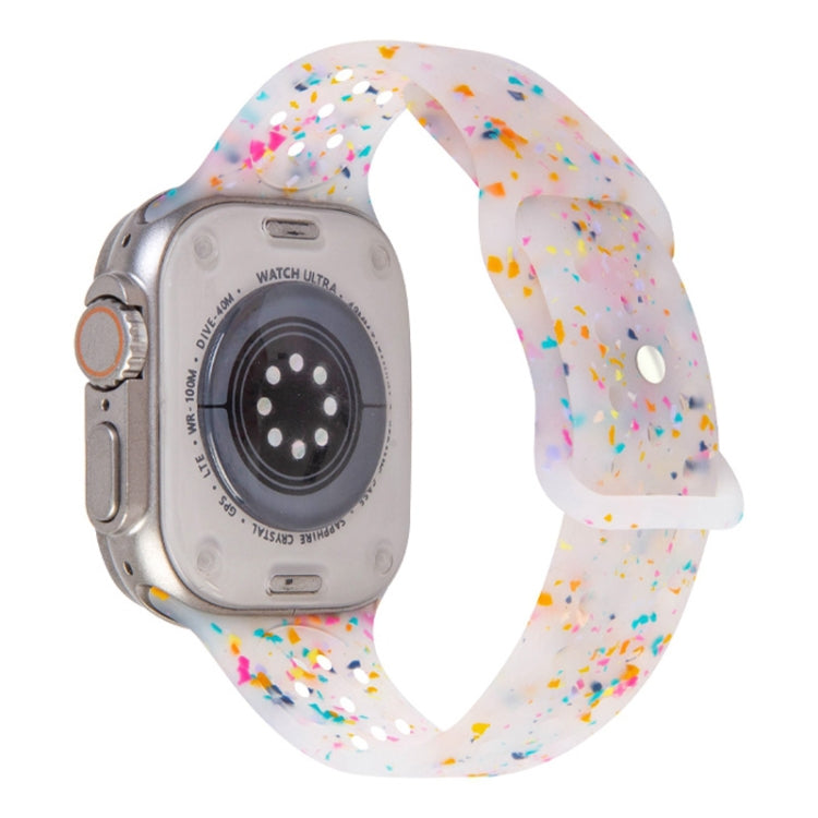 For Apple Watch SE 2023 44mm Jelly Color Dots Liquid Silicone Watch Band