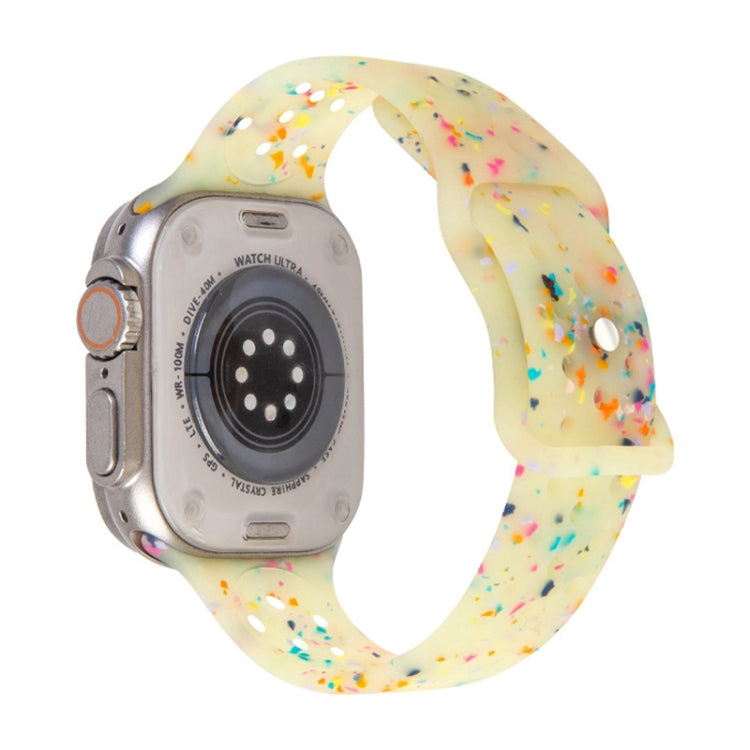 For Apple Watch Series 9 41mm Jelly Color Dots Liquid Silicone Watch Band